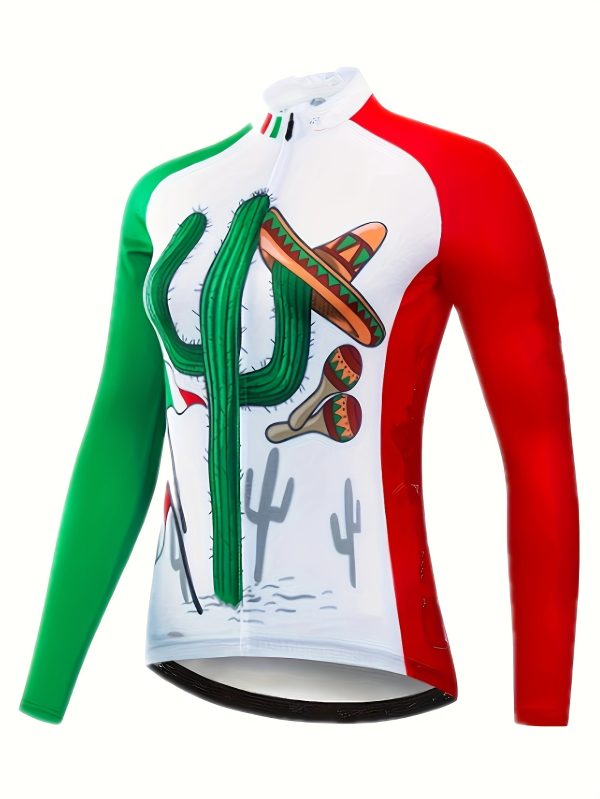 Men's Long-sleeved Cycling Jersey, Slim-fit Outdoor Bicycle Clothing For Summer, Breathable And Quick-drying For Sports