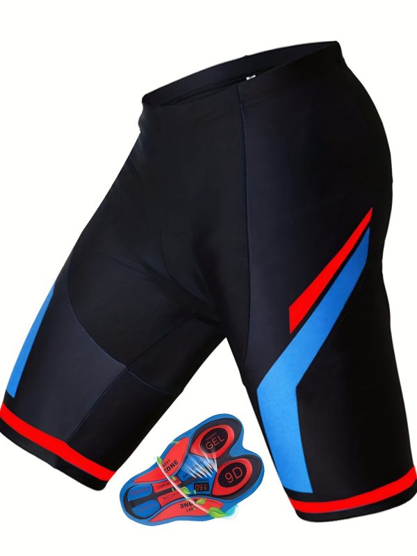 Colorblock Men's Skinny Cycling Shorts for Outdoor Sports and Fitness