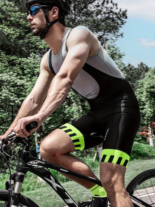 Men's Cycling Bib Shorts With Pockets, 4D Padded Road Bike Bib Biking Shorts For Riding Mountain Bike Road Bike