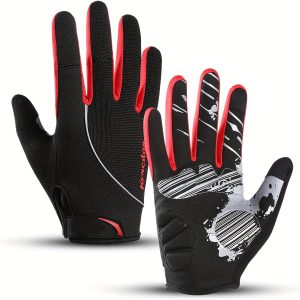 Cycling Gloves, Bike Gloves, Biking Gloves For Men Women With Touch Screen-Full Finger, Mountain Bike Gloves, Workout Gloves, Road Bicycle Gloves With Anti-Slip Silicone Black