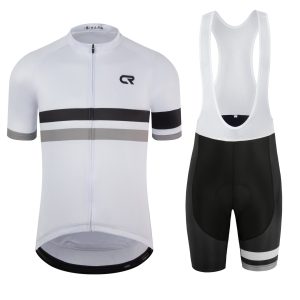 Men's 2-piece Cycling Full Suit, Zip Up Short Sleeve MTB Jersey & Tight Bib Shorts For Summer Outdoors Cycling Wear