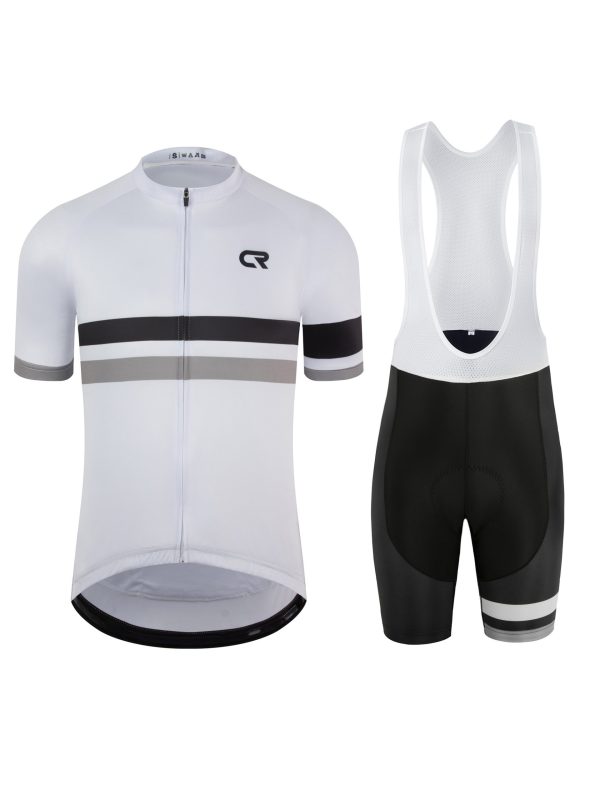 Men's 2-piece Cycling Full Suit, Zip Up Short Sleeve MTB Jersey & Tight Bib Shorts For Summer Outdoors Cycling Wear